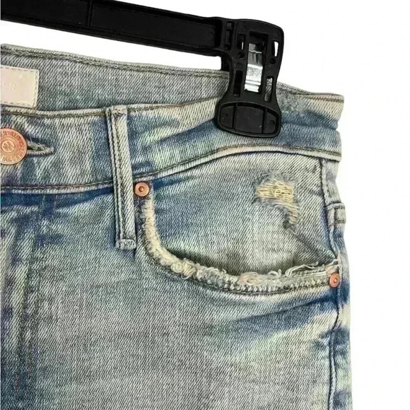 MOTHER The Stunner Zip Ankle Step Fray Jeans Rolling in the Bushes Size 26 - Picture 6 of 14